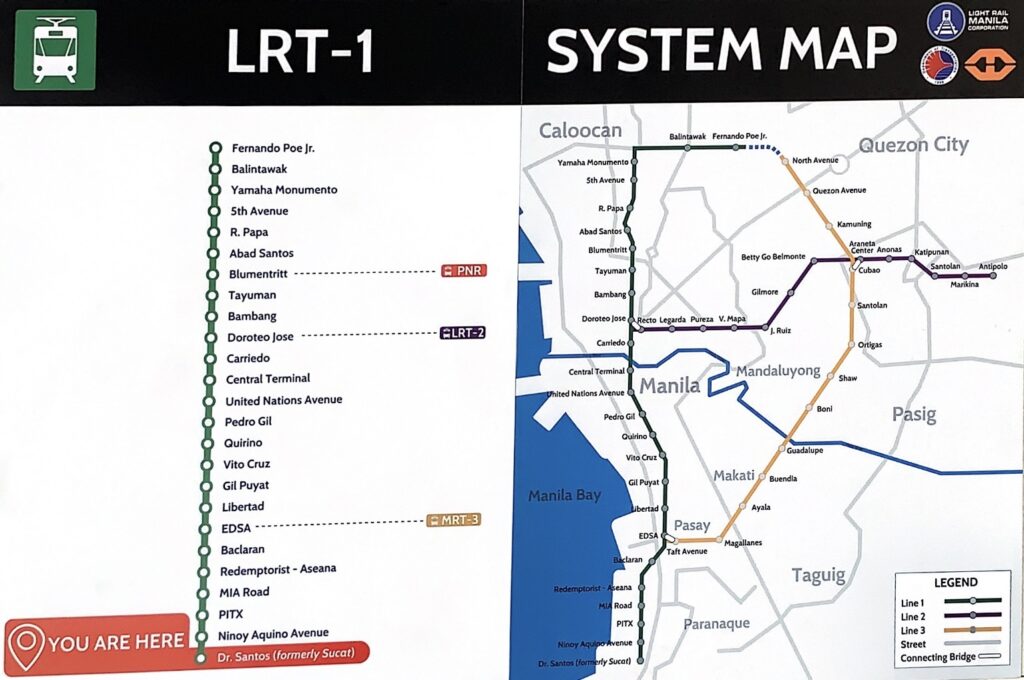 LRT-1 Stations Order maps