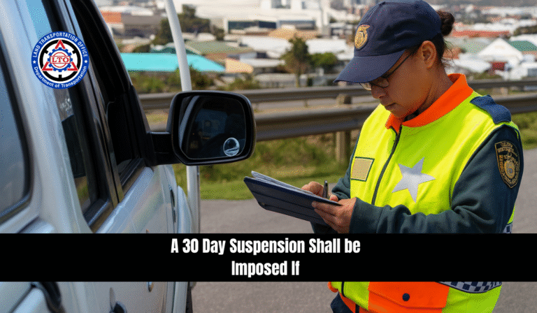 A 30 Day Suspension Shall be Imposed If