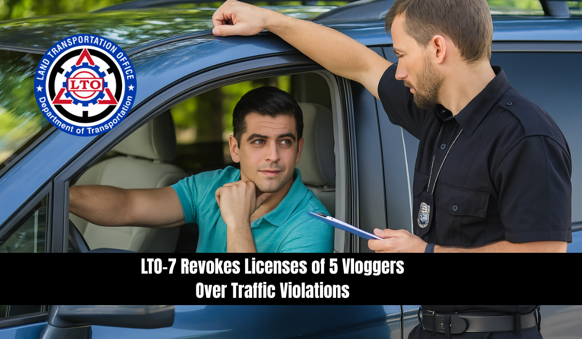 LTO-7 Revokes Licenses of 5 Vloggers Over Traffic Violations