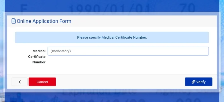 medicle certificate number