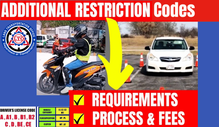 Add Restriction Codes to Your LTO Driver License