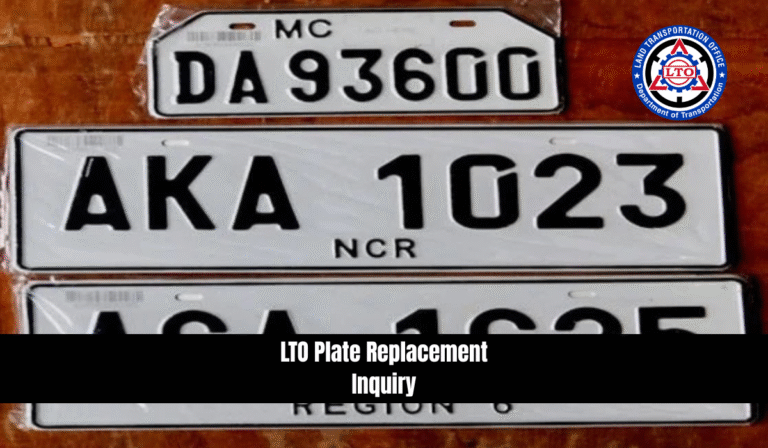 LTO Plate Replacement Inquiry