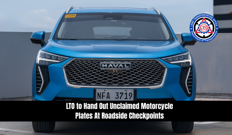 LTO to Hand Out Unclaimed Motorcycle Plates At Roadside Checkpoints