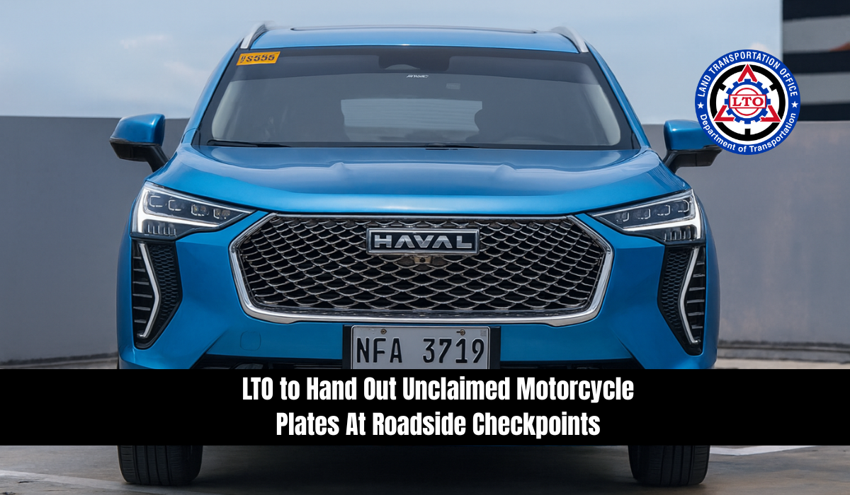 LTO to Hand Out Unclaimed Motorcycle Plates At Roadside Checkpoints