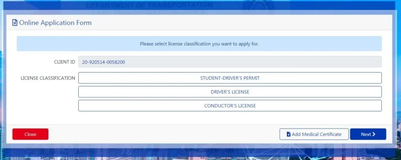 LTO Student Permit Application Form (APL / Online Form)