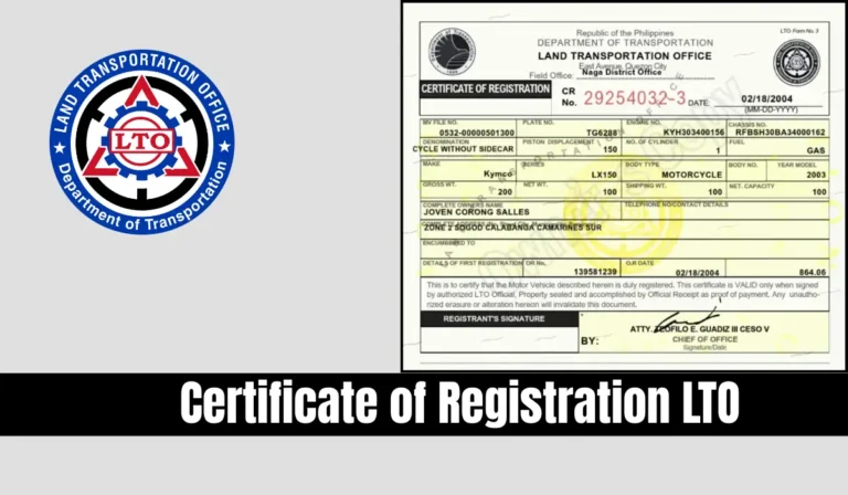Certificate of Registration LTO 2026: How to Get, Check, Replace, Sample, New And Old Formats