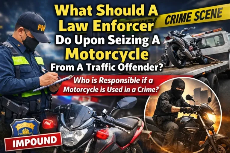 What Should A Law Enforcer Do Upon Seizing A Motorcycle From A Traffic Offender