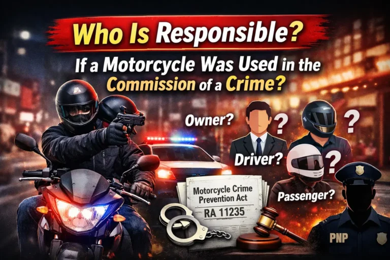 Who Are Responsible If A Motorcycle Was Used In The Commission Of A Crime?