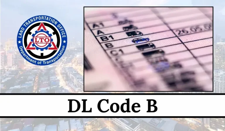 DL Code B Meaning in LTO Driver’s License 2026: Complete Guide To Vehicles And Subcodes in the Philippines”