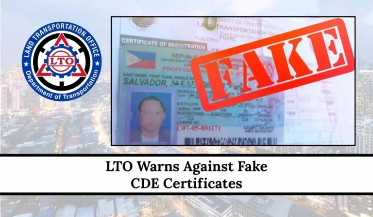LTO Warns Against Fake CDE Certificates 2026