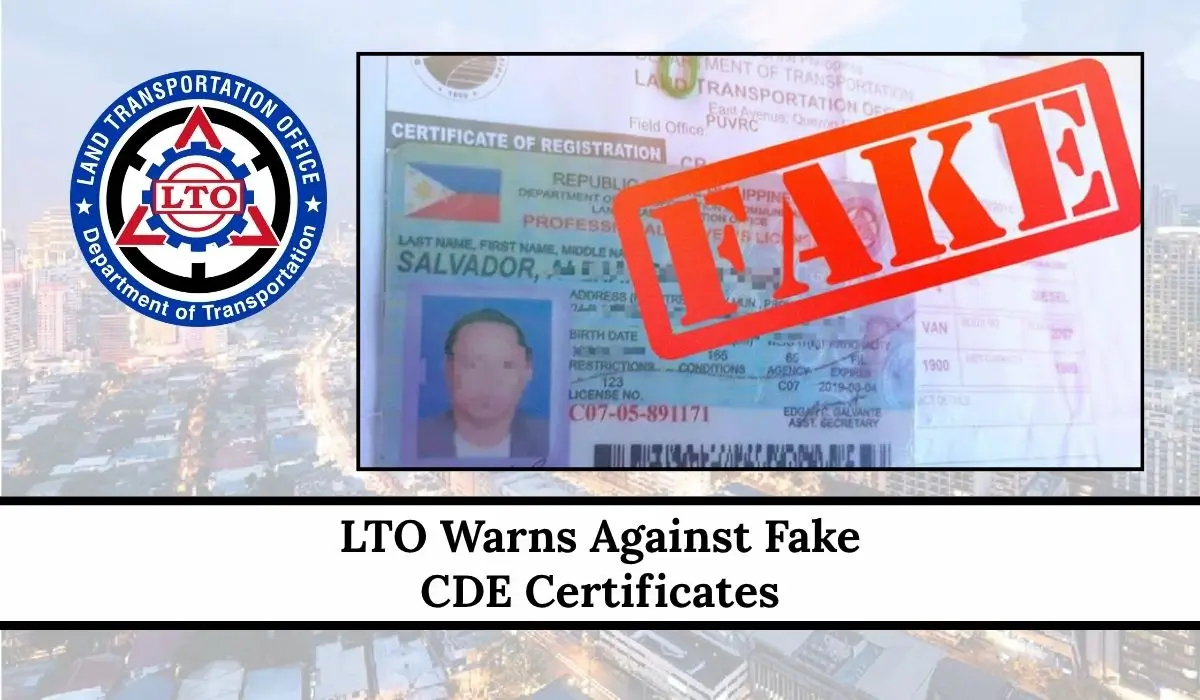 LTO Warns Against Fake CDE Certificates 2026