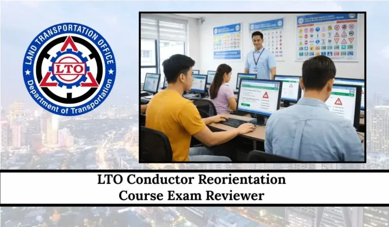 LTO Conductor Reorientation Course Exam Reviewer 2026:
