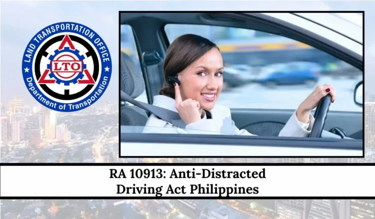 RA 10913: Anti-Distracted Driving Act Philippines 2026
