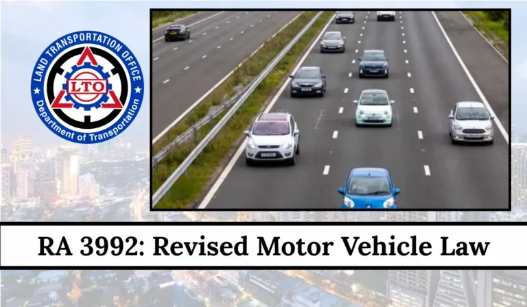 RA 3992: Revised Motor Vehicle Law Philippines Guide 2026